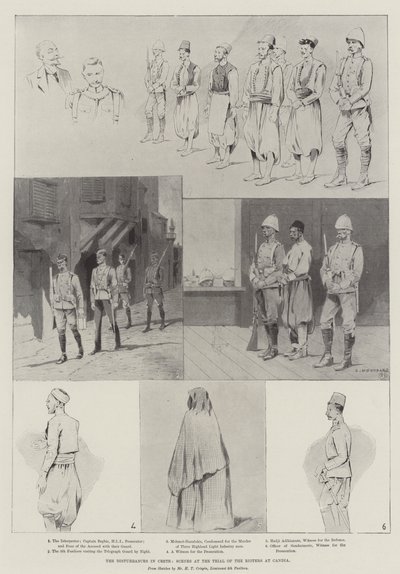 De ongeregeldheden op Kreta, scènes bij het proces van de relschoppers in Candia door Charles Auguste Loye