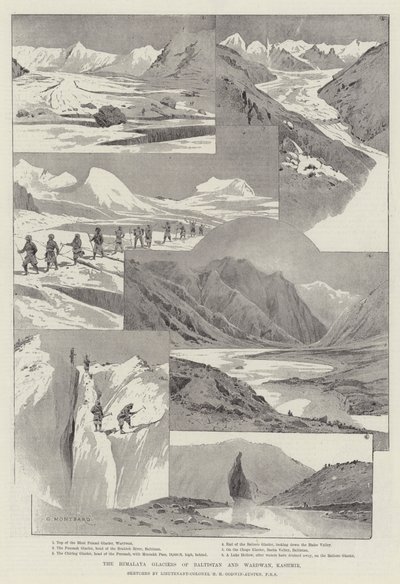 De Himalaya-gletsjers van Baltistan en Wardwan, Kasjmir door Charles Auguste Loye