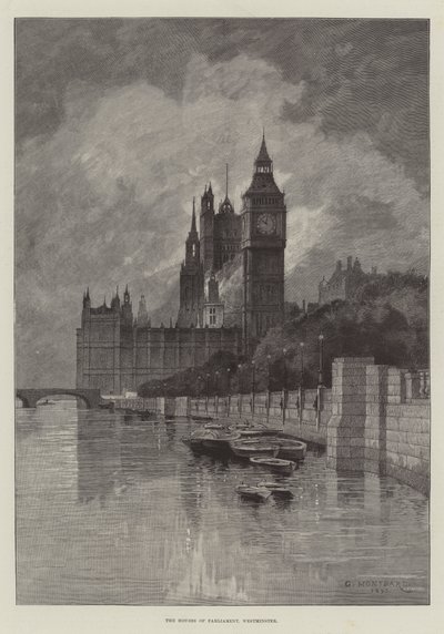 Het Parlement, Westminster door Charles Auguste Loye