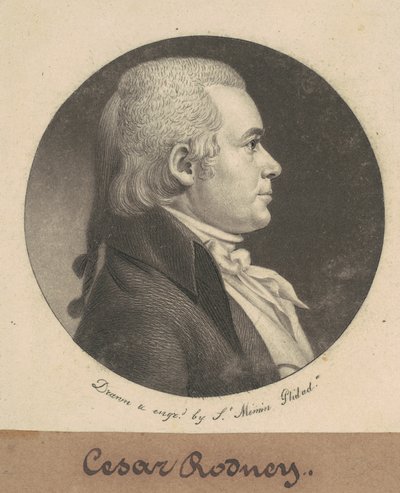 Caesar Augustus Rodney door Charles B. J. Févret de Saint Mémin