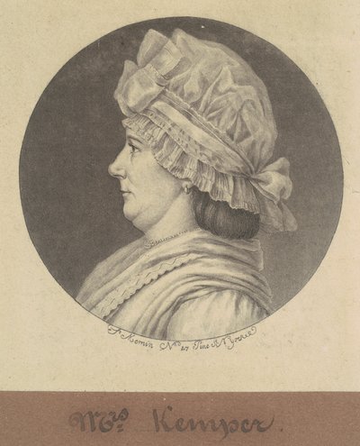 Elizabeth Marius Kemper door Charles B. J. Févret de Saint Mémin