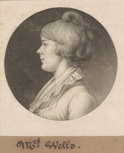 Mary Wright Sonntag Wells door Charles B. J. Févret de Saint Mémin