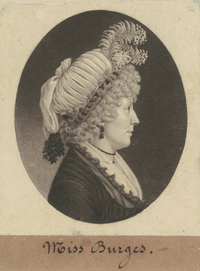 Miss Burges door Charles B. J. Févret de Saint Mémin