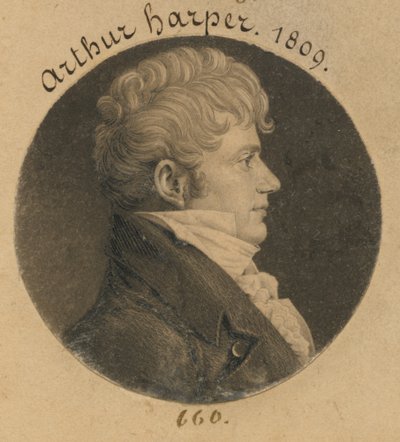 Arthur Harper door Charles Balthazar Julien Févret de Saint-Mémin
