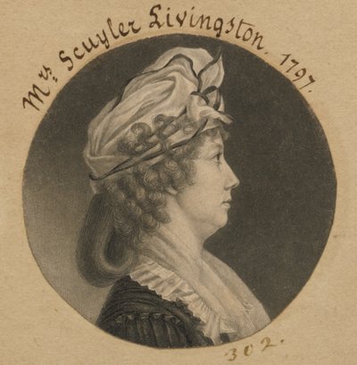 Eliza Barclay Livingston door Charles Balthazar Julien Févret de Saint-Mémin