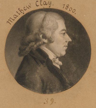 Matthew Clay door Charles Balthazar Julien Févret de Saint-Mémin