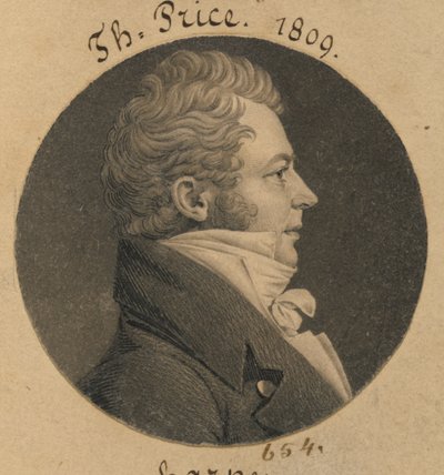 Thomas Price door Charles Balthazar Julien Févret de Saint-Mémin