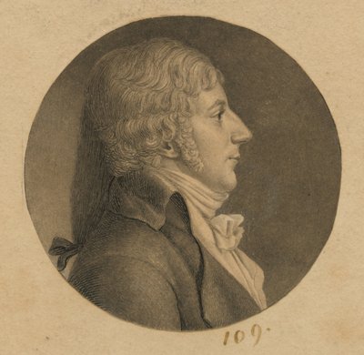 Niet-geïdentificeerde man door Charles Balthazar Julien Févret de Saint-Mémin