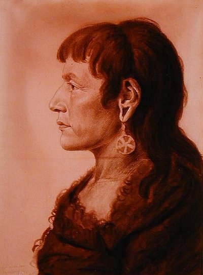 Vrouw van Iowas door Charles Balthazar Julien Févret de Saint Mémin
