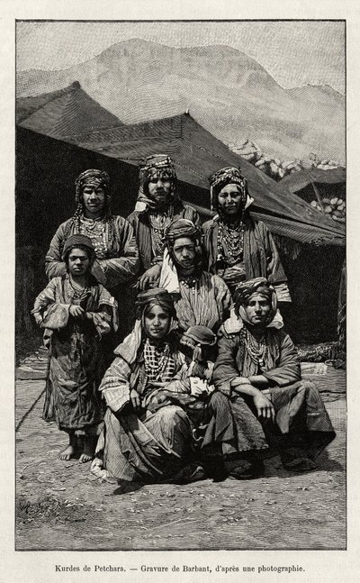 Koerden van Petchara (Turkije). Gravure door Barbant ter illustratie van het verhaal 