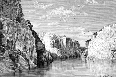 De kloof van de Marble Rocks, India, 1895 door Charles Barbant