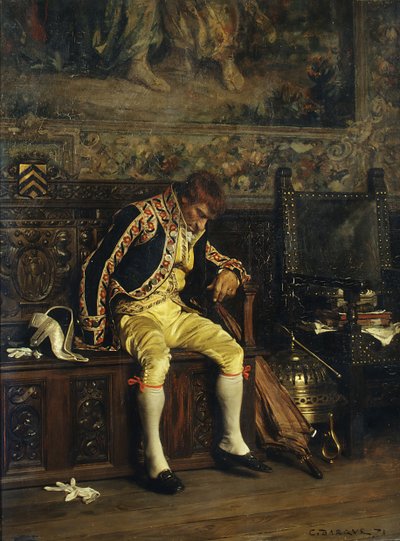 Een lakei die slaapt, 1871 door Charles Bargue