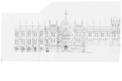 Tekening voor de Houses of Parliament, ca. 1836-40 door Charles Barry