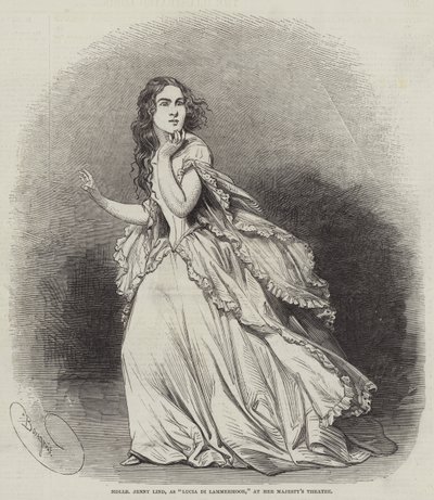 Mademoiselle Jenny Lind, als Lucia di Lammermoor, in Her Majesty