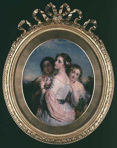 Drie Schoonheden, ca. 1845 door Charles Baxter