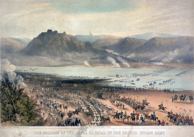 De oversteek van de rivier Chambal door het Brits-Indische leger door Charles Becher Young
