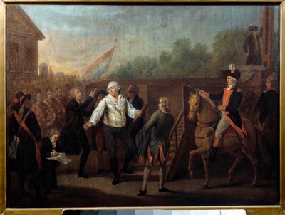 Lodewijk XVI op weg naar het schavot op 21 januari 1793 door Charles Benazech