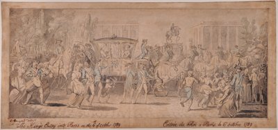 De intocht van de koning in Parijs door Charles Benazech