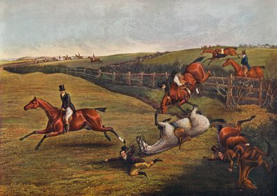 Plate V: Grand Leicestershire Steeplechase door Charles Bentley