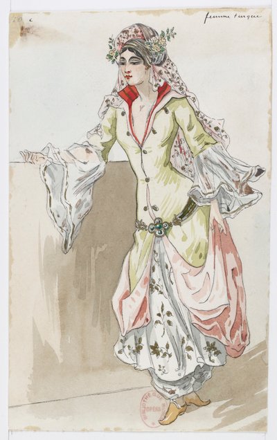 Holmès - De Zwarte Berg - kostuumontwerpen van Charles Bianchini - 10c. Turkse vrouw door Charles Bianchini