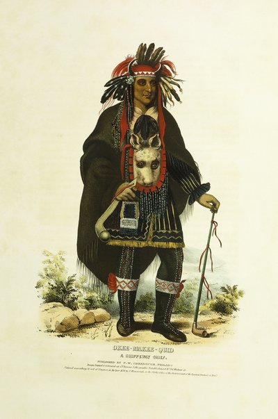 Okee-Makee-Quid, een Chippeway opperhoofd door Charles Bird (after) King