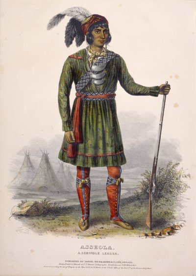 ASSEOLA, A SEMINOLE LEADER, uit History of the Indian Tribes of North America. door Charles Bird King