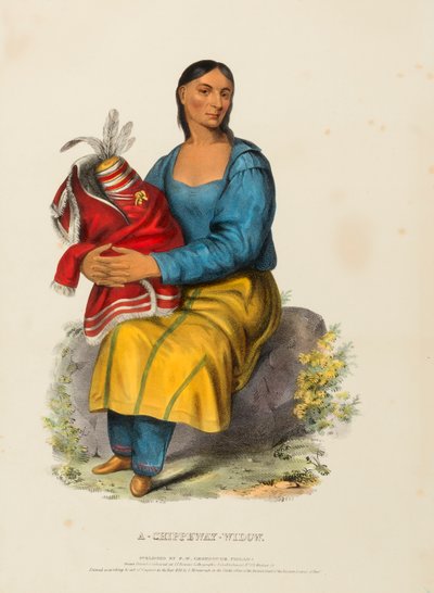 A CHIPPEWAY WIDOW, uit Geschiedenis van de Indianenstammen van Noord-Amerika door Charles Bird King