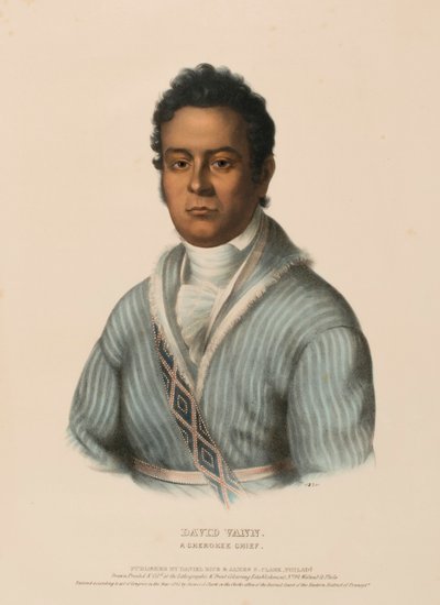 DAVID VANN. A CHEROKEE CHIEF, uit History of the Indian Tribes of North America. door Charles Bird King