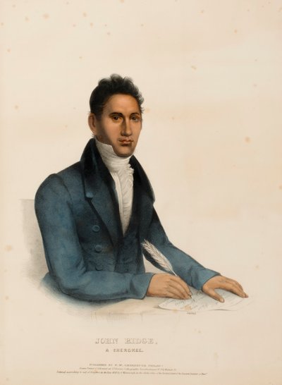 JOHN RIDGE, A CHEROKEE, uit Geschiedenis van de Indianenstammen van Noord-Amerika door Charles Bird King