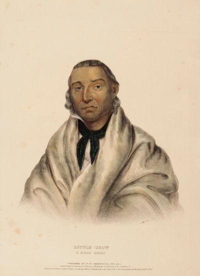 LITTLE CROW. A SIOUX CHIEF, uit History of the Indian Tribes of North America door Charles Bird King
