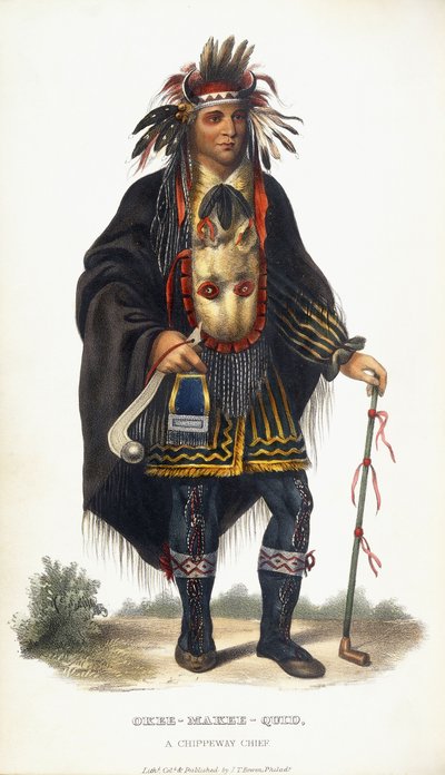 Okee-Makee-Quid, Een Chippeway Hoofd, 1854 door Charles Bird King