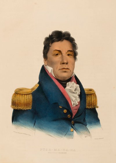 PUSH-MA-TA-HA. CHACTAN WARRIOR, uit de geschiedenis van de indianenstammen van Noord-Amerika door Charles Bird King