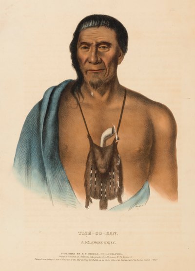 TISH-CO-HAN. A DELAWARE CHIEF, uit History of the Indian Tribes of North America. door Charles Bird King