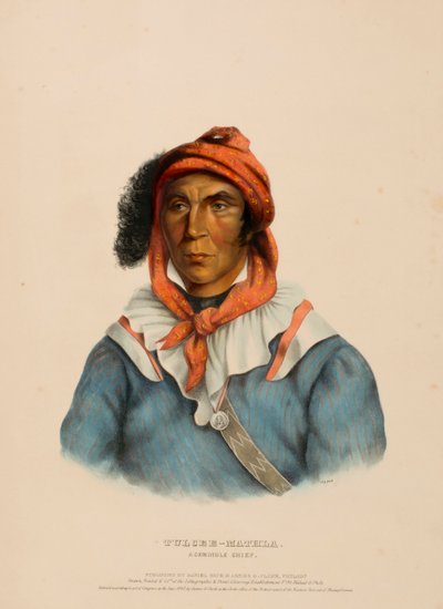 TULCEE-MATHLA. A SEMINOLE CHIEF, uit History of the Indian Tribes of North America. door Charles Bird King