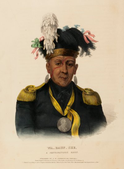 WA-BAUN-SEE, A POTTAWATOMIE CHIEF, uit History of the Indian Tribes of North America. door Charles Bird King