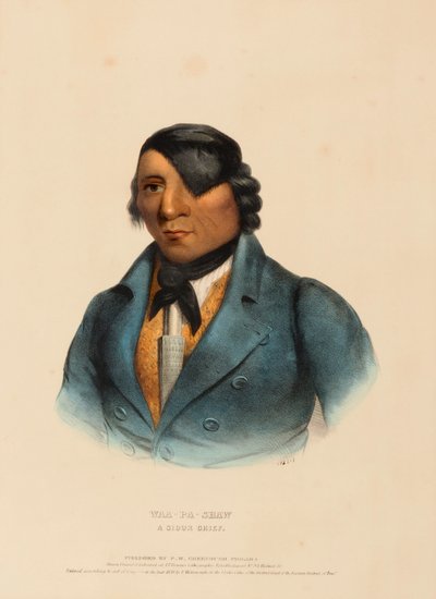WAA-PA-SHAW. A SIOUX CHIEF, uit History of the Indian Tribes of North America door Charles Bird King