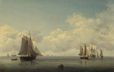 Vissersboten in een Kalmme Zee door Charles Brooking