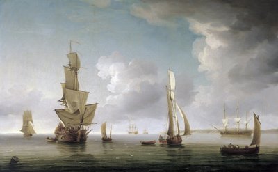 Navigatie in de monding van de Theems, Engeland, grote verscheidenheid aan boten en beschrijving van de Engelse kust door Charles Brooking
