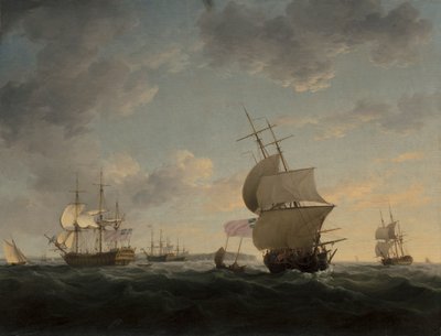 Scheepvaart in het Engelse Kanaal door Charles Brooking