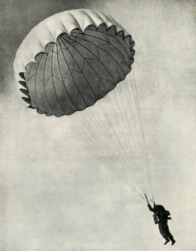 Piloot met parachute tijdens de Tweede Wereldoorlog, 1941 door Charles Brown