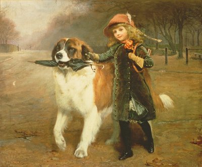 Op weg naar school, 1883 door Charles Burton