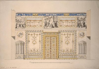 Ontwerp voor de Lyons Hall Gele Tekenzaal in het Grote Paleis van Tsarskoye Selo, begin 1780s door Charles Cameron