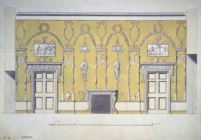 Ontwerp van de Groene Eetkamer in het Grote Paleis in Tsarskoye Selo, begin 1780s door Charles Cameron
