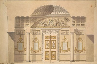 Verhoging van de Spiegelmuur in de Jaspis Studie van het Agaat Paviljoen in Tsarskoye Selo door Charles Cameron