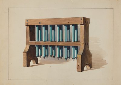 Rek met kaarsvormen door Charles Caseau