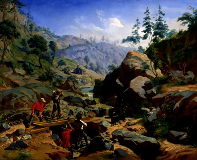 Mijnwerkers in de Sierras, 1851-1852 door Charles Christian Nahl, August Wenderoth
