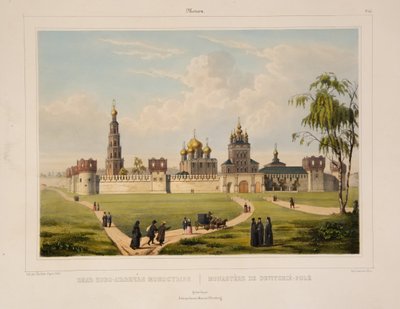 Uitzicht op het Novodevitsji-klooster in Moskou, 1840s door Charles Claude Bachelier