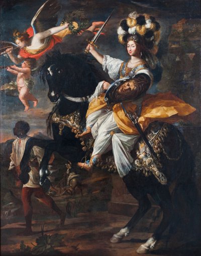 Christine Marie van Frankrijk 1606-1663, hertogin van Savoye, als Minerva, ca. 1663 door Charles Claude Dauphin
