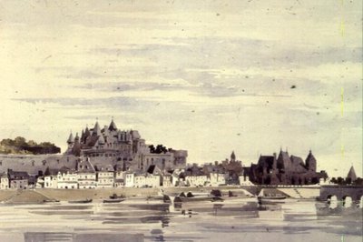 Uitzicht op Amboise, Frankrijk door Charles Claude Pyne