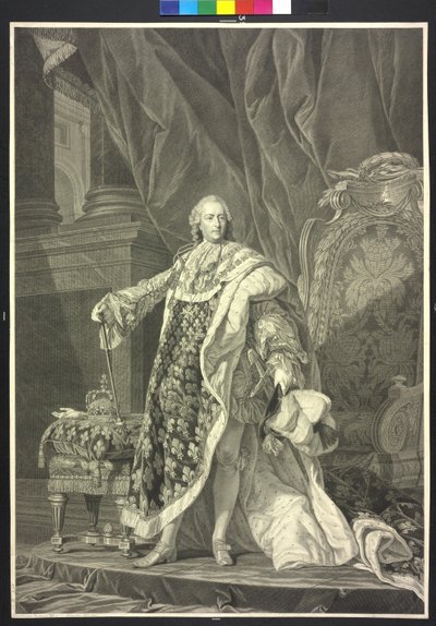 Koning van Frankrijk Lodewijk XV door Charles Clément Bervic